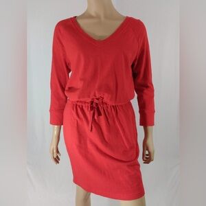 🍓 GAP COTTON 3/4 SLEEVE ADJUSTABLE TIE SHIRT DRESS